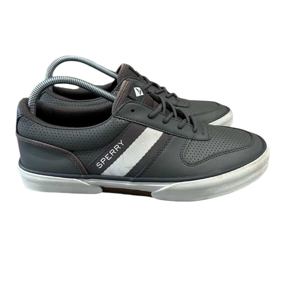 Men’s SPERRY Halyard Retro Lace Up Gray Sneakers Size 10.